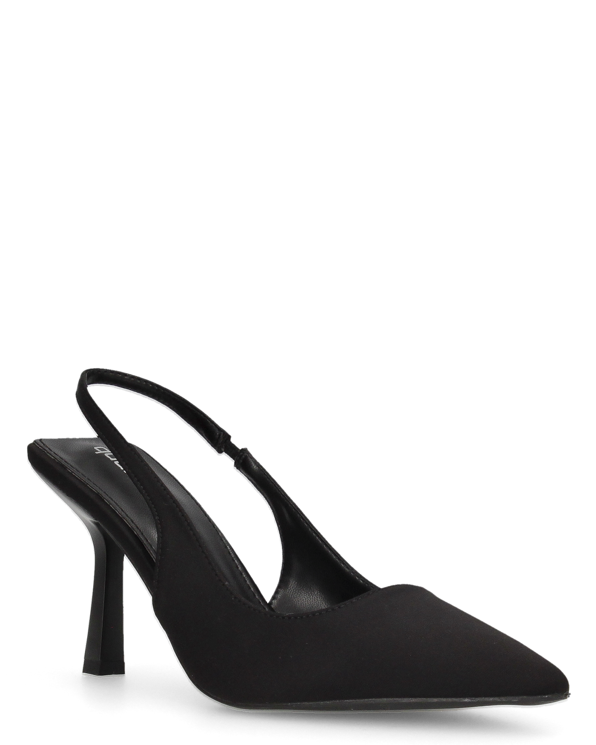 KLARA - Décolleté slingback in lycra nero con tacco a stiletto