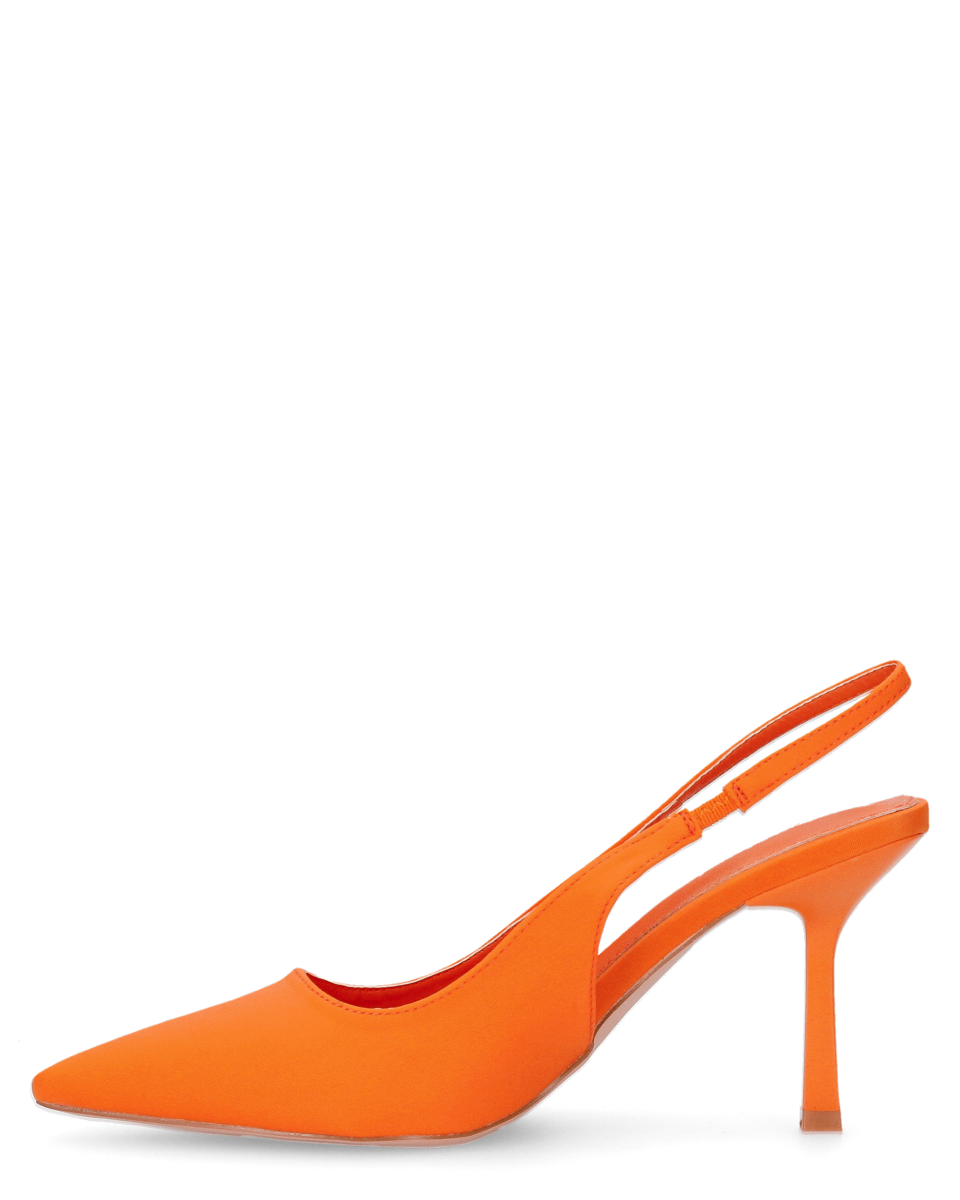 KLARA - Décolleté slingback in lycra arancione con tacco a stiletto