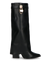 KAARINA - stivale alto nero con risvolto