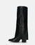 KAARINA - stivale alto nero con risvolto