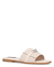 KAJY - ciabattine beige con fascia in tessuto rigido