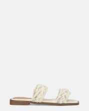 KALI - sandali in tessuto beige chiaro con gemme