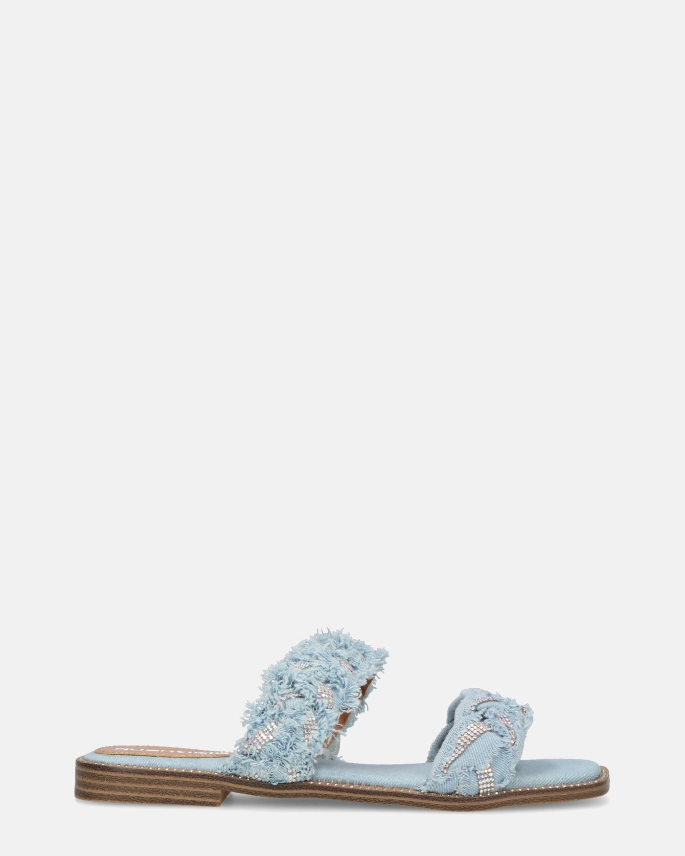 KALI - sandali in tessuto denim con gemme