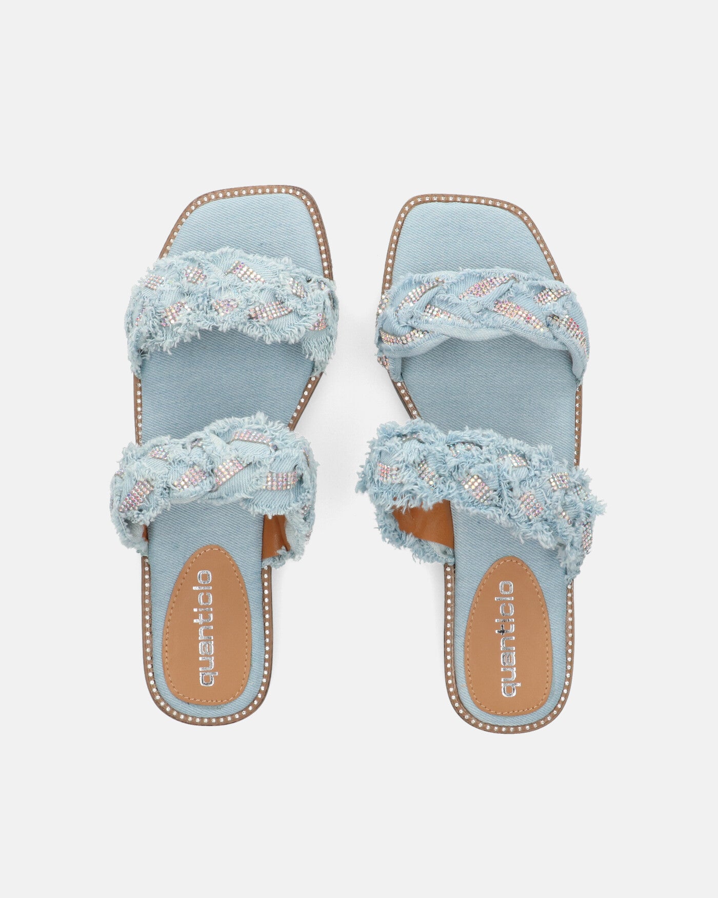 KALI - sandali in tessuto denim con gemme