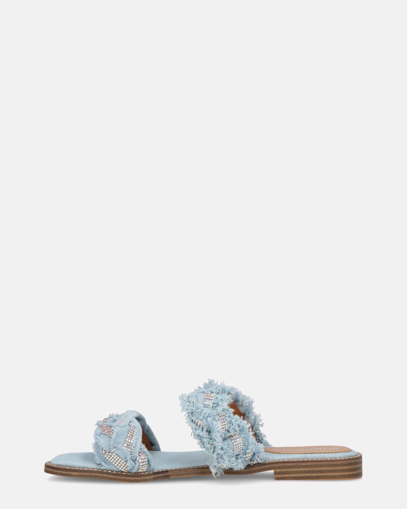 KALI - sandali in tessuto denim con gemme