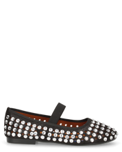 KALIA - ballerine nere traforate con gemme decorative e fascia elastica