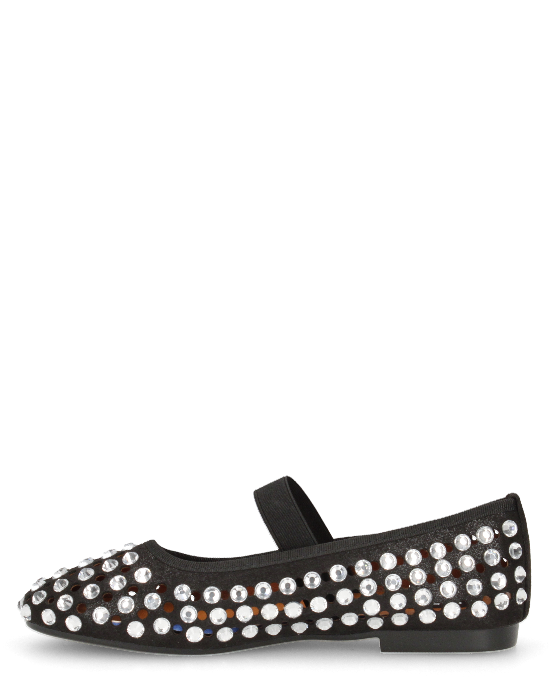 KALIA - ballerine nere traforate con gemme decorative e fascia elastica