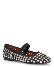 KALIA - ballerine nere traforate con gemme decorative e fascia elastica