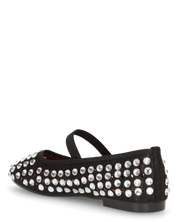 KALIA - ballerine nere traforate con gemme decorative e fascia elastica