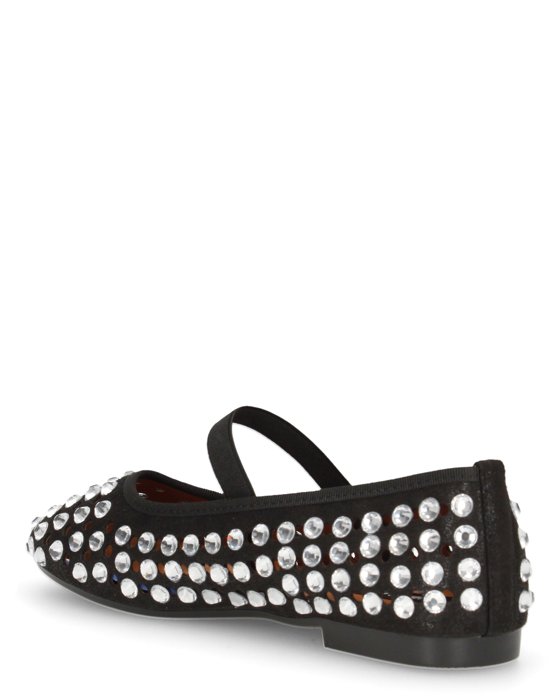 KALIA - ballerine nere traforate con gemme decorative e fascia elastica