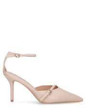 KARI - décolleté beige a punta con cinturino alla caviglia e fibbie