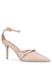 KARI - décolleté beige a punta con cinturino alla caviglia e fibbie