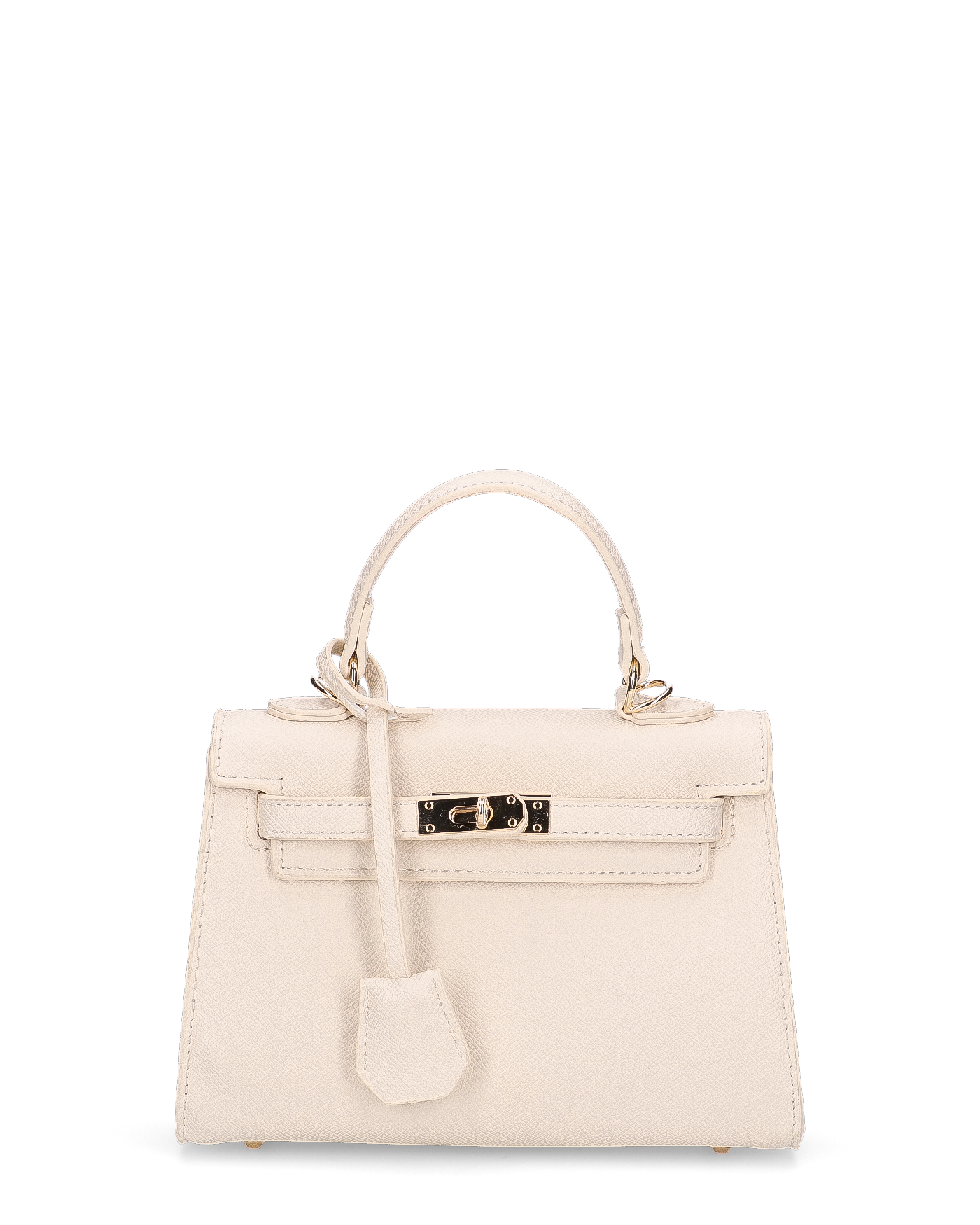 KATYA - borsetta a mano in ecopelle beige con tracolla aggiuntiva