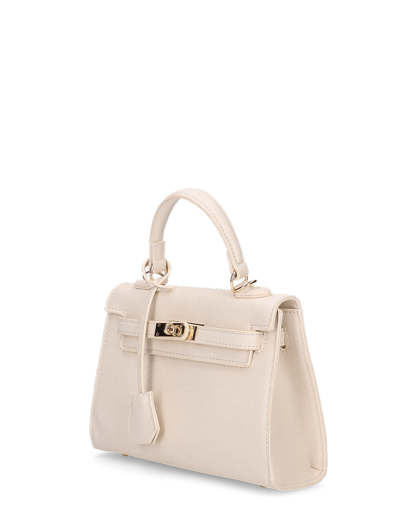 KATYA - borsetta a mano in ecopelle beige con tracolla aggiuntiva