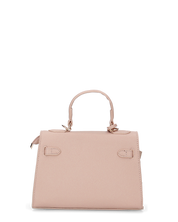 KATYA - borsetta a mano in ecopelle beige scuro con tracolla aggiuntiva