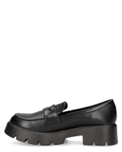 KESSY - mocassino nero con suola carrarmato e mascherina penny loafer