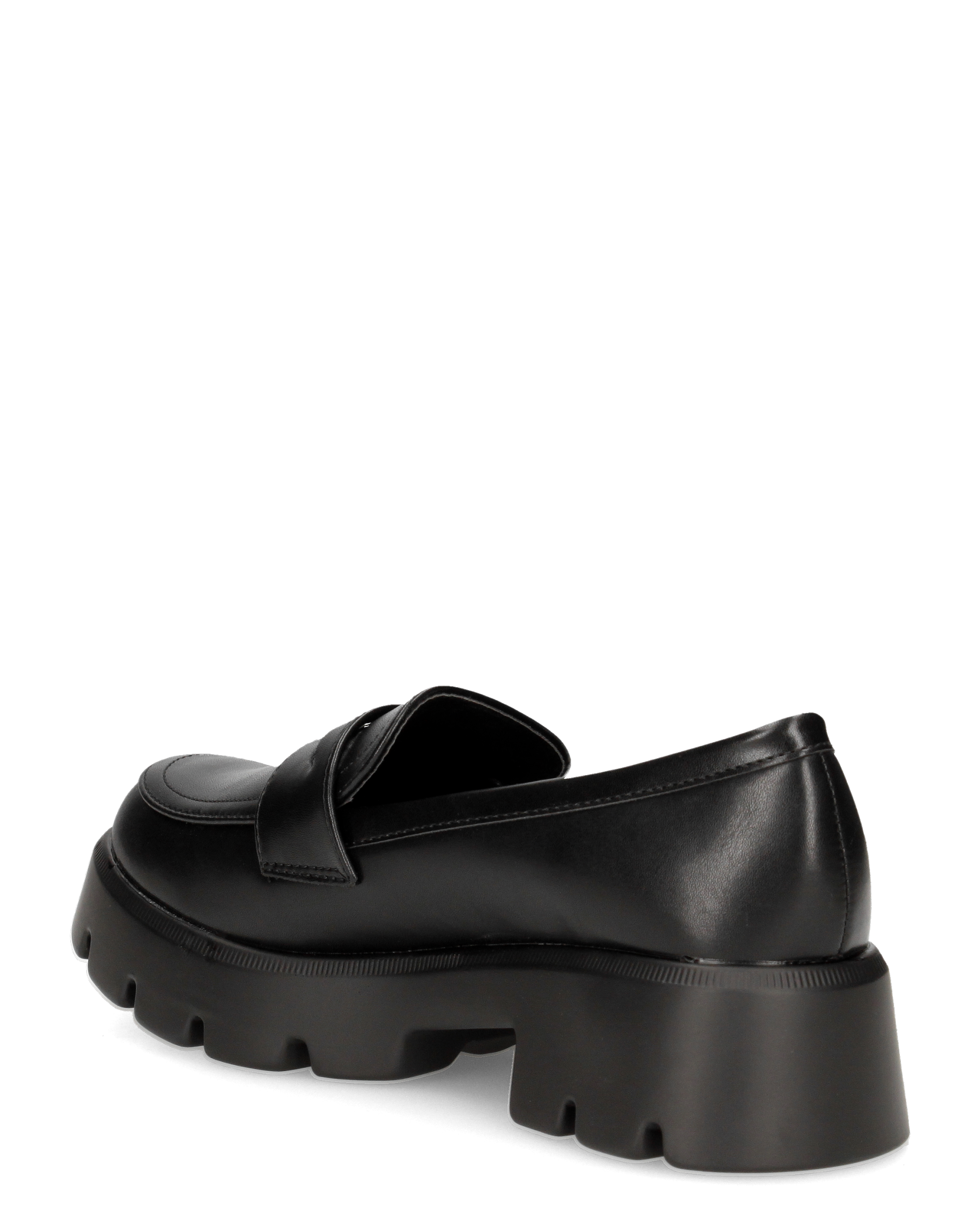 KESSY - mocassino nero con suola carrarmato e mascherina penny loafer