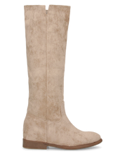 KAMI - stivali alti in ecopelle beige con zeppa interna