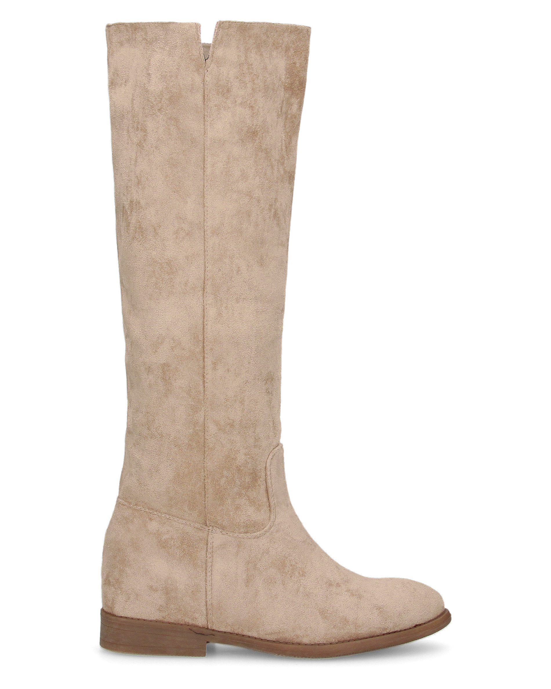 KAMI - stivali alti in ecopelle beige con zeppa interna