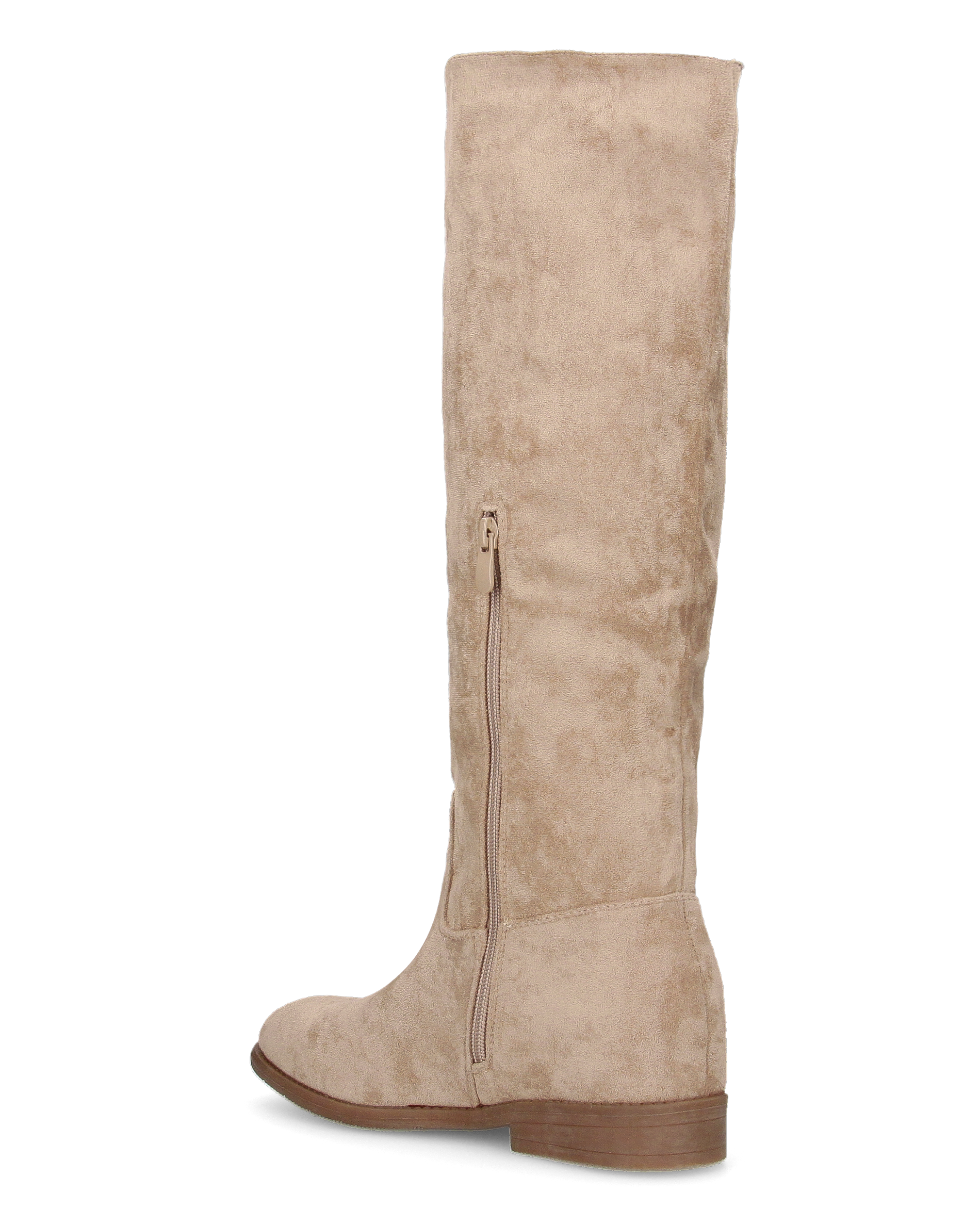 KAMI - stivali alti in ecopelle beige con zeppa interna