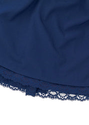 KORE - vestito mini blu con gonna ampia e scollo stile corpetto