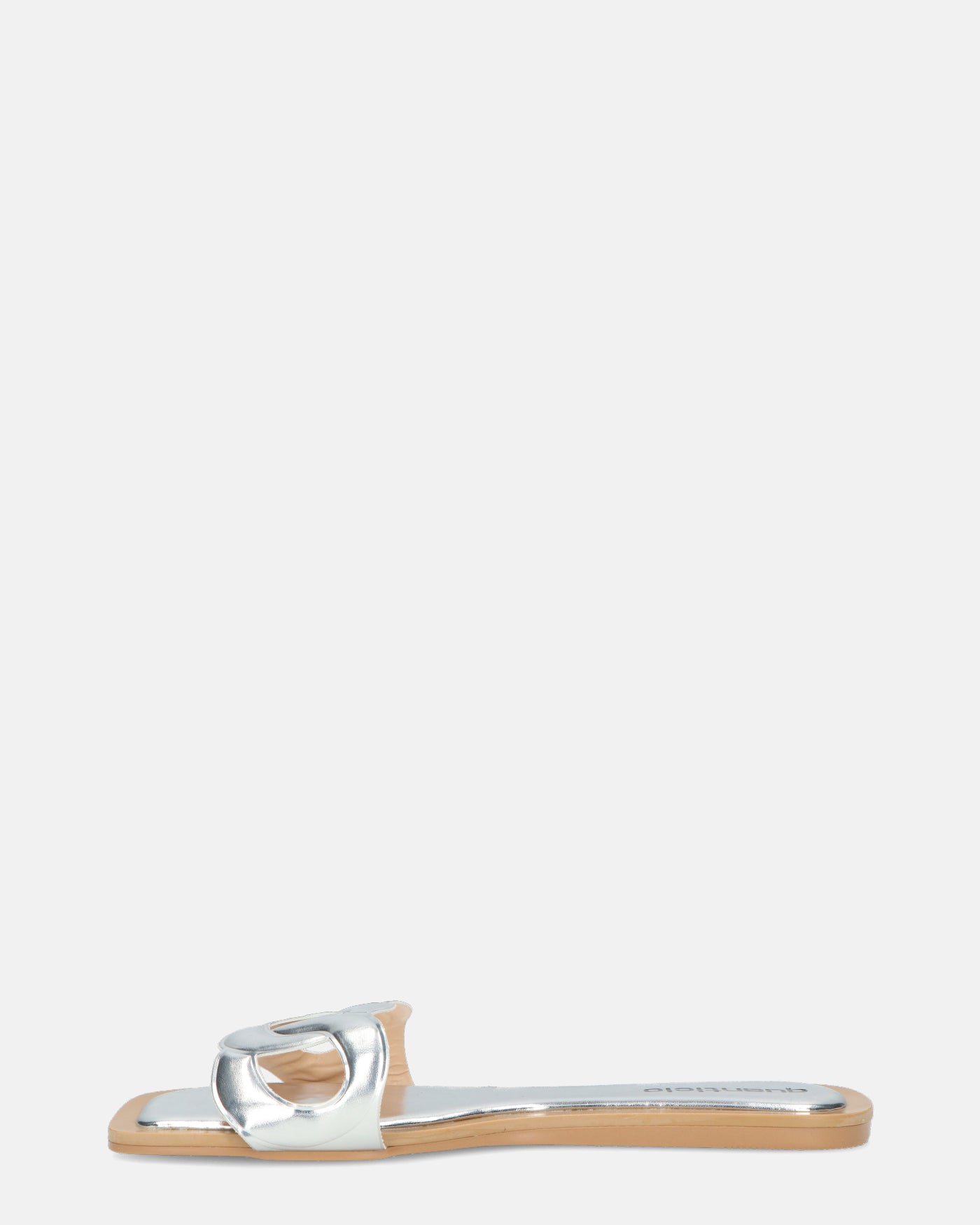 KRISTA - ciabattine argentati con suola beige