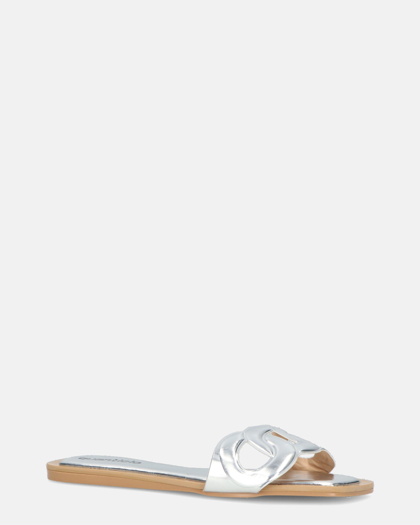 KRISTA - ciabattine argentati con suola beige