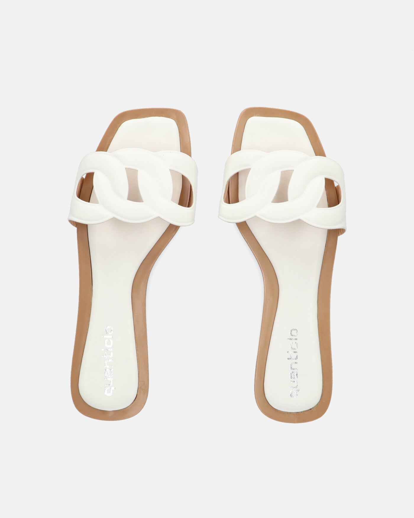 KRISTA - ciabattine bianchi con suola beige