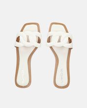 KRISTA - ciabattine bianchi con suola beige