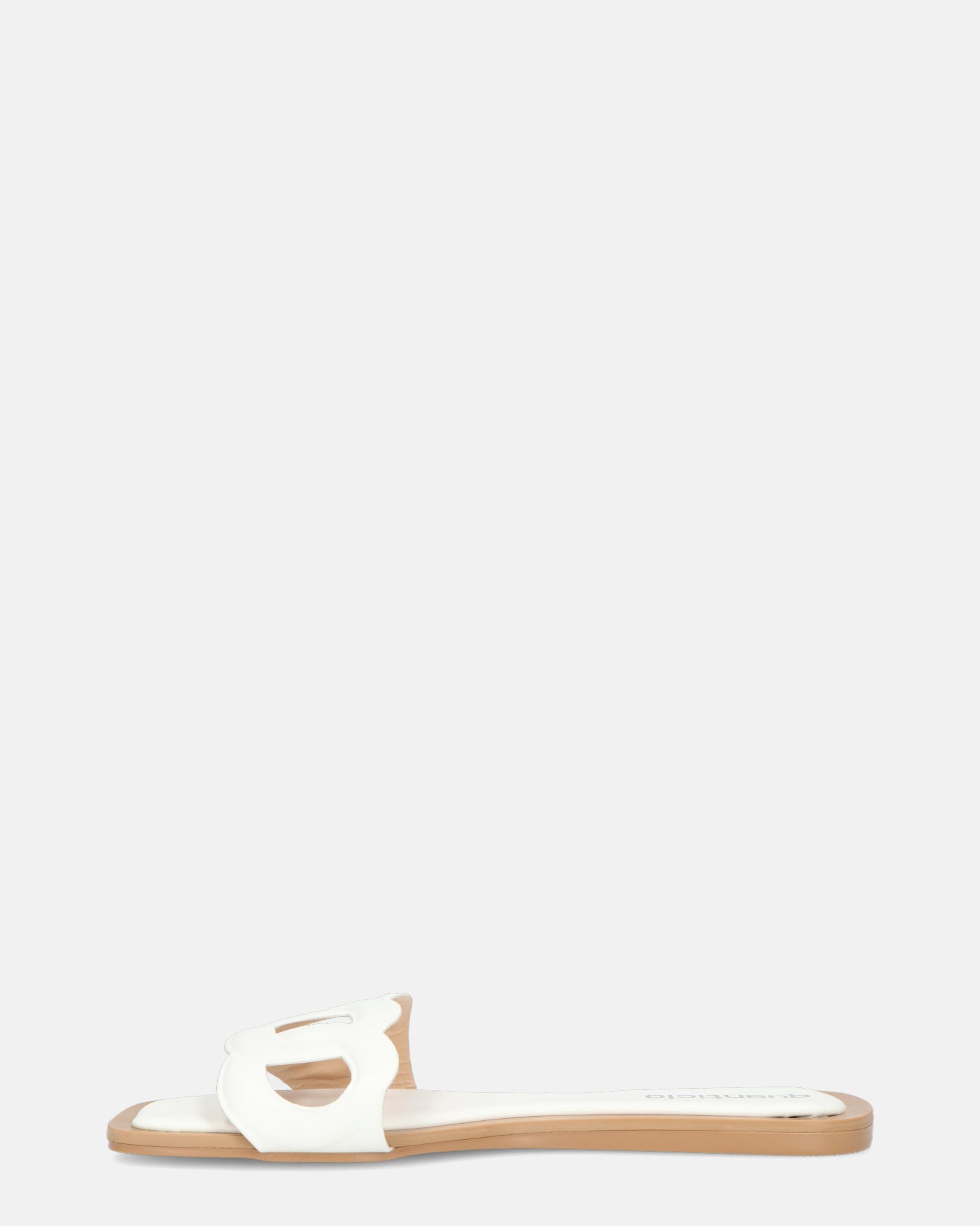 KRISTA - ciabattine bianchi con suola beige