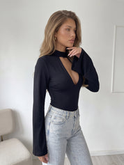 LERAV - body con choker e maniche a campana