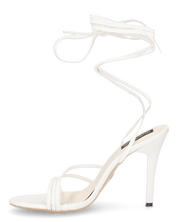 LALY - sandali bianchi lace up con tacco a spillo