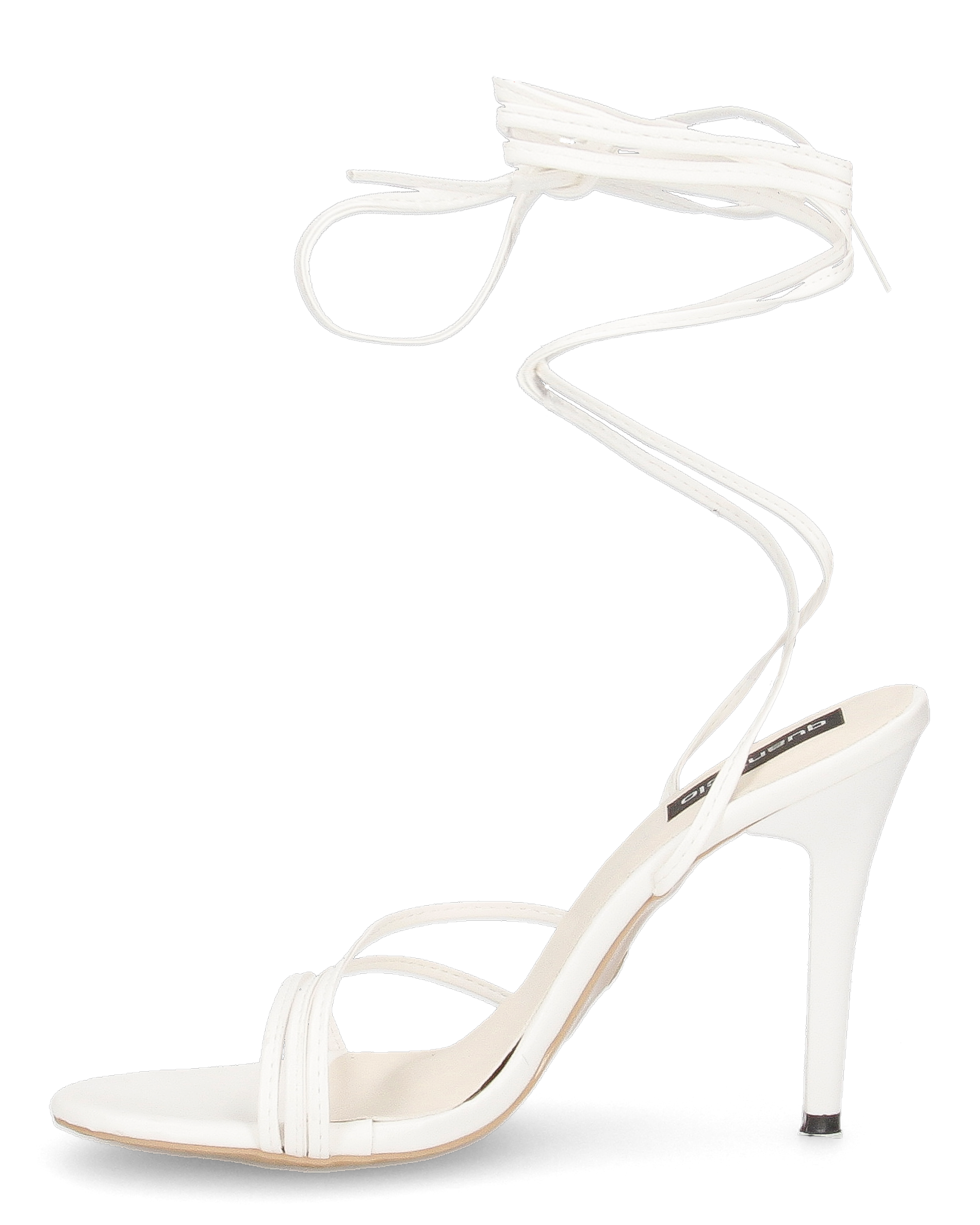 LALY - sandali bianchi lace up con tacco a spillo