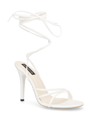 LALY - sandali bianchi lace up con tacco a spillo