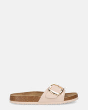 LENA - sandali con suola in sughero e banda beige