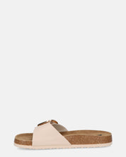 LENA - sandali con suola in sughero e banda beige
