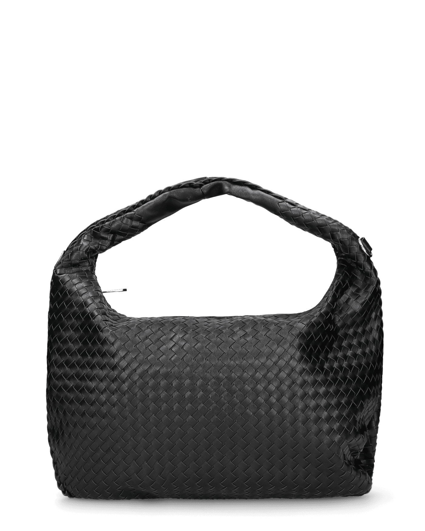 LEONORA - borsa grande nera con effetto intrecciato