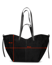 LESSYB - Borsa grande nera con tracolla e borsellino aggiuntivi