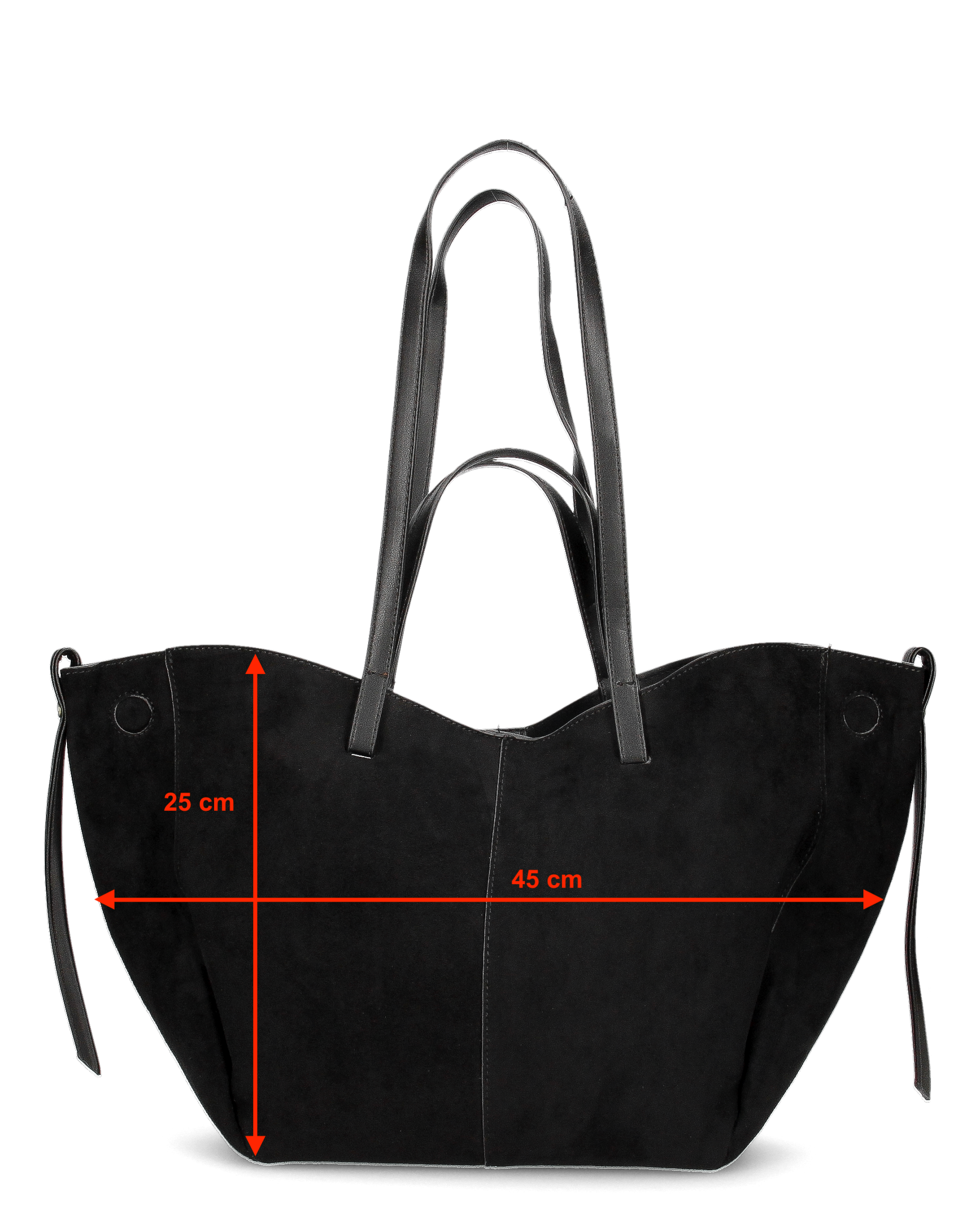 LESSYB - Borsa grande nera con tracolla e borsellino aggiuntivi