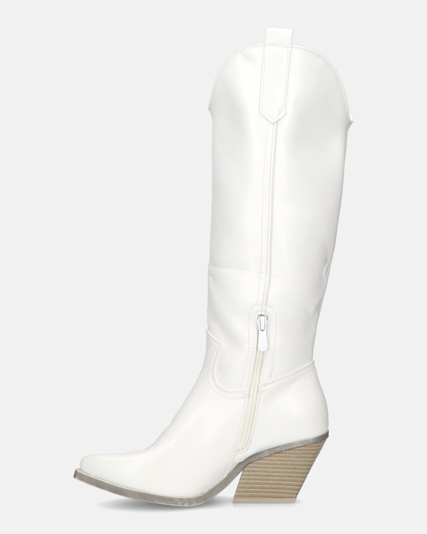 LIANA - camperos con tacco in ecopelle bianco