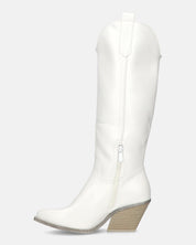 LIANA - camperos con tacco in ecopelle bianco