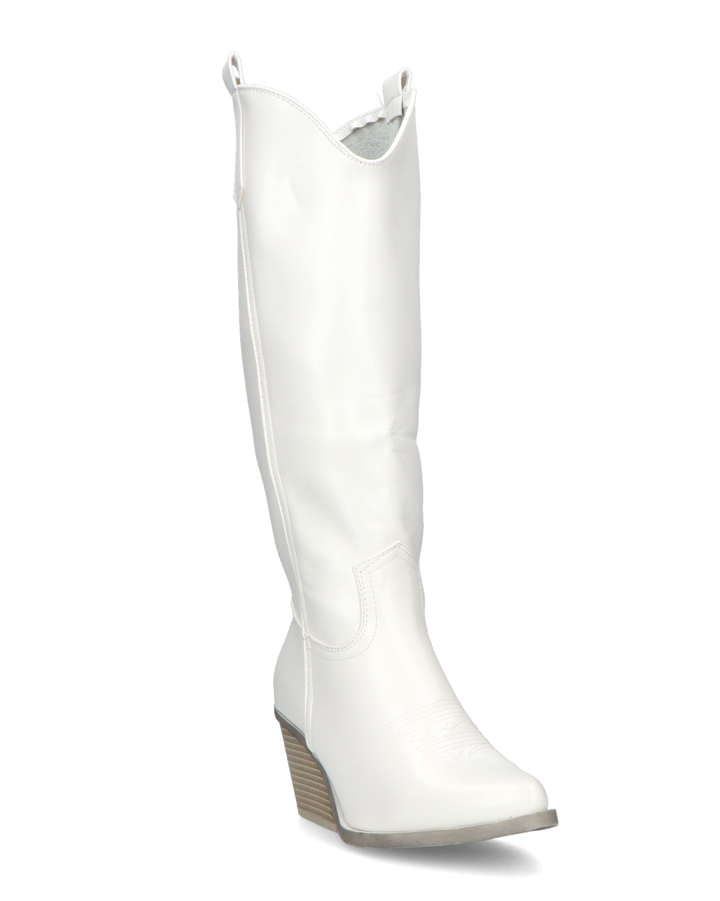 LIANA - camperos con tacco in ecopelle bianco