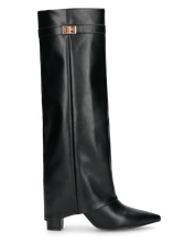 LILY  - stivali alti neri con risvolto