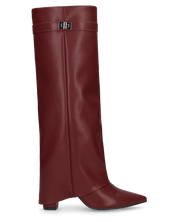 LILY  - stivali alti bordeaux con risvolto