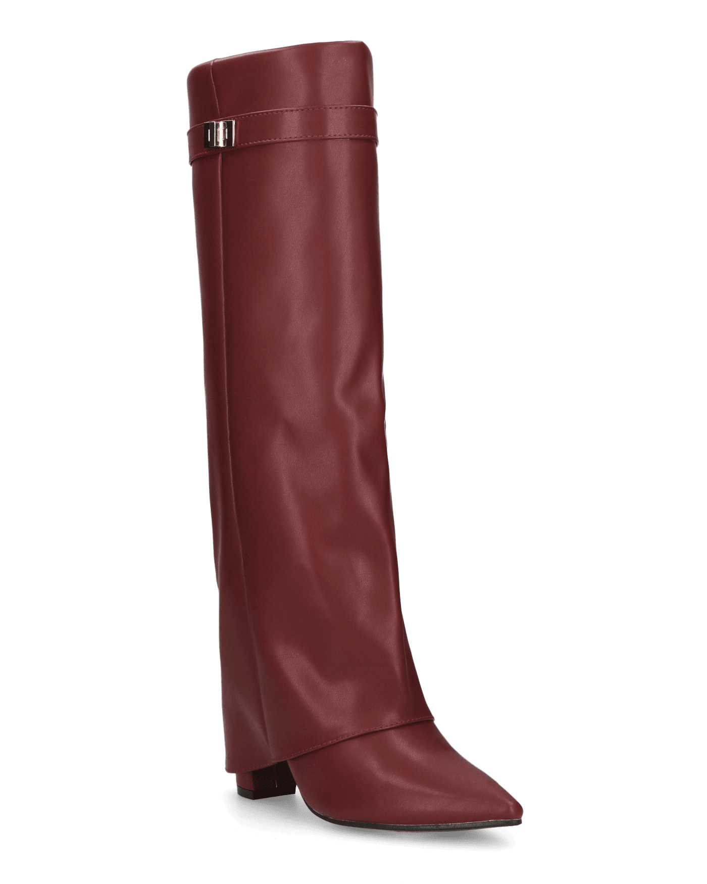 LILY  - stivali alti bordeaux con risvolto