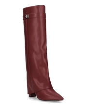 LILY  - stivali alti bordeaux con risvolto