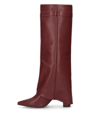 LILY  - stivali alti bordeaux con risvolto