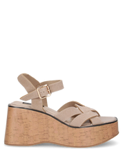 LUDO - zeppe con fasce khaki e platform effetto sughero