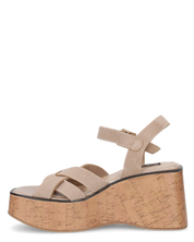 LUDO - zeppe con fasce khaki e platform effetto sughero
