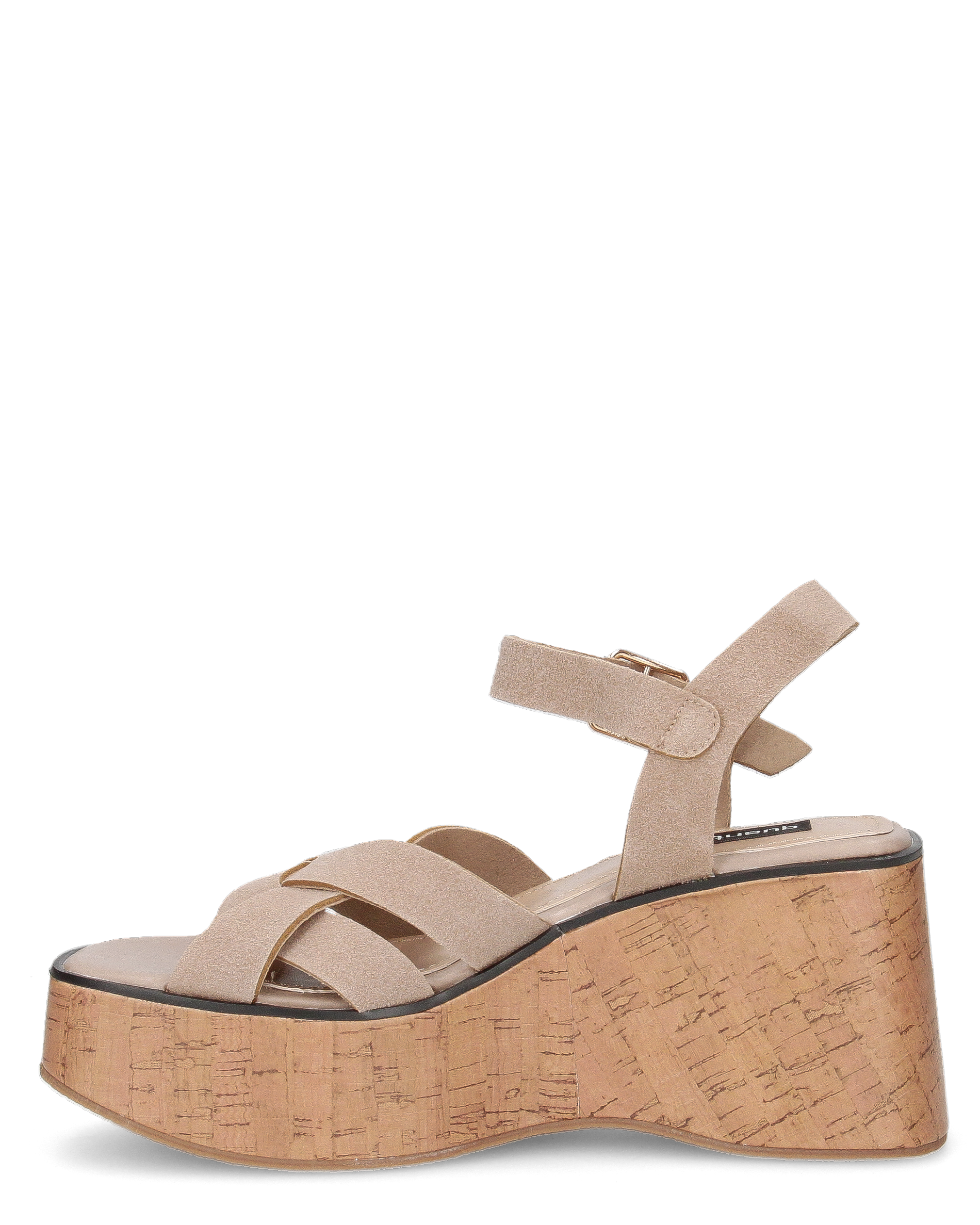 LUDO - zeppe con fasce khaki e platform effetto sughero